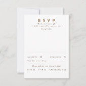 金ゴールドグリッタースターモダンウェディングRSVP 出欠カード (正面)