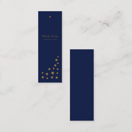 金ゴールドグリッタースター、ギフトラベル スキニー名刺 (正面/裏面)