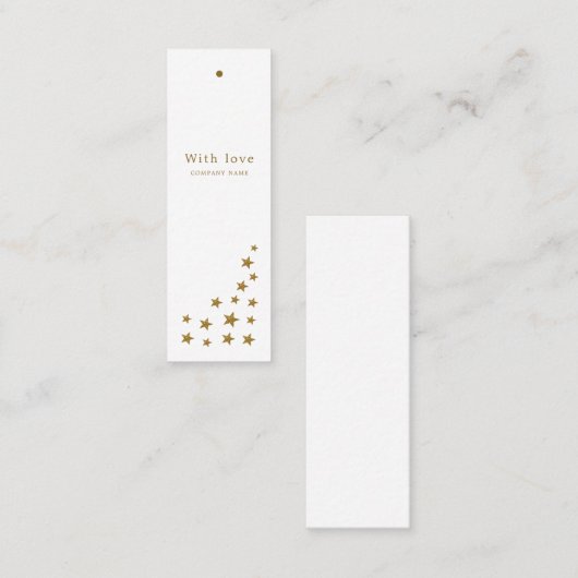 金ゴールドグリッタースター、ギフトラベル スキニー名刺 (正面/裏面)