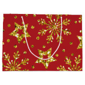 金ゴールドグリッタースター&スノーフレーク ラージペーパーバッグ (裏面)