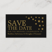 金ゴールドグリッタースター、日付カードの保存 名刺 (正面)