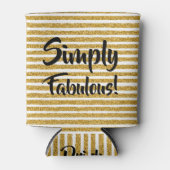 金ゴールドグリッターストライプクーラーボックス 缶クーラー (正面)