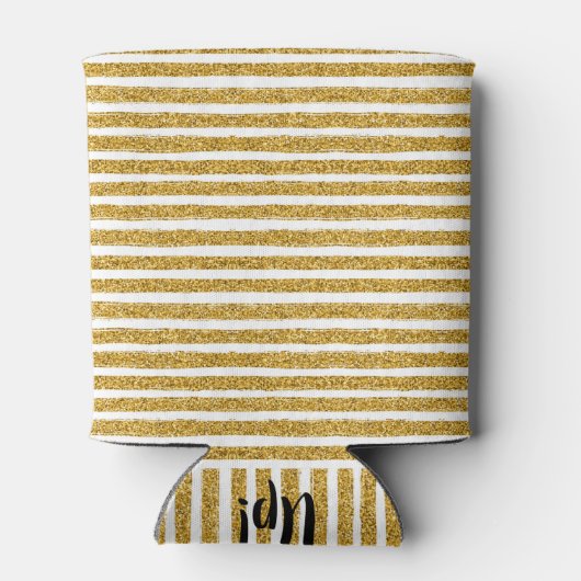 金ゴールドグリッターストライプクーラーボックス 缶クーラー (裏面)