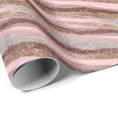 金ゴールドグリッターストライプピンク紙ラップ転が ラッピングペーパー (ロールコーナー)