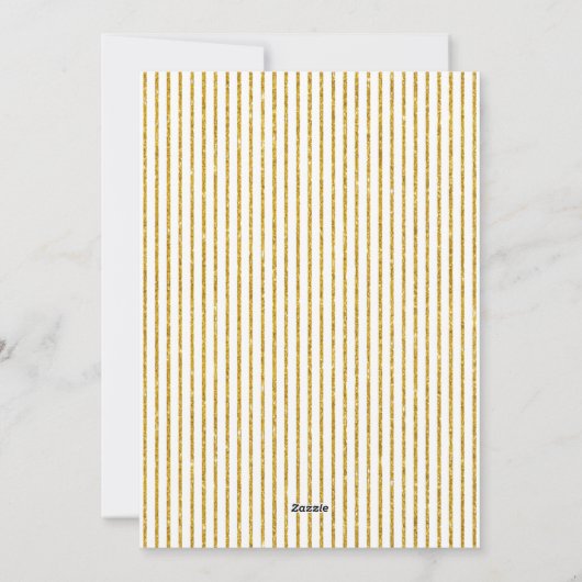 金ゴールドグリッターストライプ新年のトレンディー写真 シーズンカード (裏面)