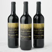 金ゴールドグリッターストリームワインラベル ワインラベル (ボトル)