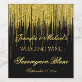 金ゴールドグリッターストリームワインラベル ワインラベル (シングルラベル)