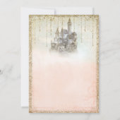 金ゴールドグリッターストーリーブックキャッスルウェディングシャワー 招待状 (裏面)