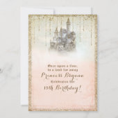 金ゴールドグリッターストーリーブックテールキャッスル15キンセアニラ 招待状 (裏面)