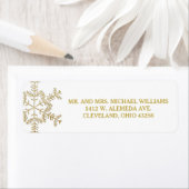 金ゴールドグリッタースノーフレーク冬のウェディングラベル ラベル (インサイチュ)