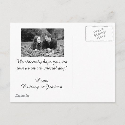 金ゴールドグリッタースノーフレーク冬の日付を保存 案内ポストカード (裏面)