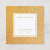 金ゴールドグリッタースパークリモダンーインテリア設計者 スクエア名刺 (裏面)