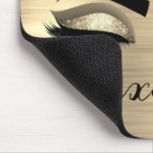 金ゴールドグリッタースパークルまつげモノグラム名 マウスパッド (コーナー)