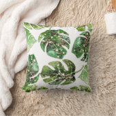 金ゴールドグリッタースパークルグラムトロピカル葉夏 クッション (ブランケット)