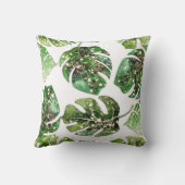 金ゴールドグリッタースパークルグラムトロピカル葉夏 クッション (裏面)