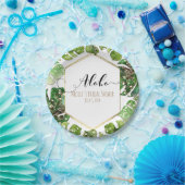 金ゴールドグリッタースパークルグラムトロピカル葉結婚ズ ペーパープレート (パーティー)