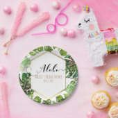 金ゴールドグリッタースパークルグラムトロピカル葉結婚ズ ペーパープレート (パーティー)