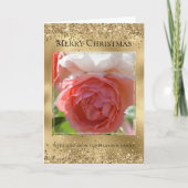 金ゴールドグリッタースパークルグラムパーソナライズされた写真 カード (正面)