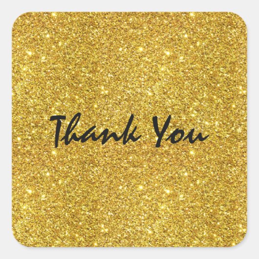金ゴールドグリッタースパークルグラムパーティーシール スクエアシール (正面)