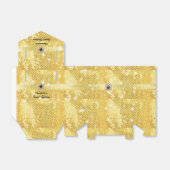 金ゴールドグリッタースパークルサテンリボン パーソナライズされた フェイバーボックス (折り畳みなし)