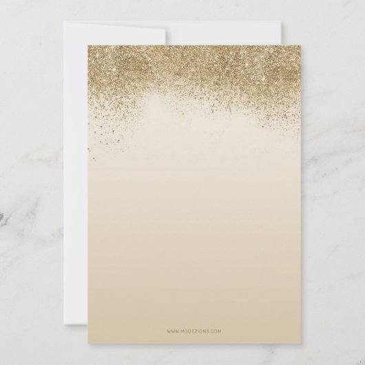 金ゴールドグリッタースパークルスウィート16誕生日 招待状 (裏面)