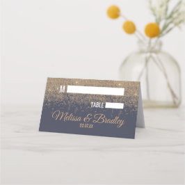 金ゴールドグリッタースパークルスネイビーブルー座席表 プレイスカード