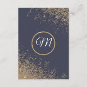 金ゴールドグリッタースパークルスネイビー結婚ブルー詳細 エンクロージャーカード (裏面)