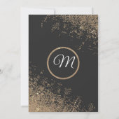 金ゴールドグリッタースパークルスブラックスウィート16 招待状 (裏面)