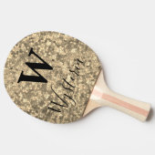 金ゴールドグリッタースパークルスモノグラムシャルボード名 卓球ラケット (横)