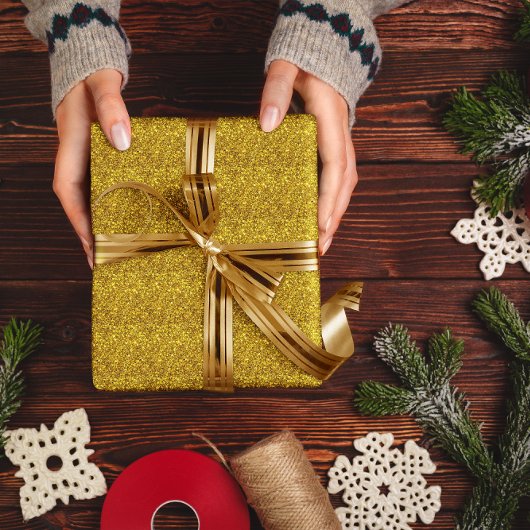 金ゴールドグリッタースパークルテクスチャ ラッピングペーパー