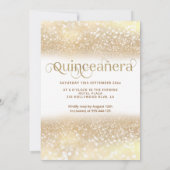 金ゴールドグリッタースパークルドレステグラデーションィアラキンセアニラ 招待状 (裏面)