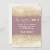 金ゴールドグリッタースパークルドレステグラデーションィアラキンセアニラ 招待状 (裏面)