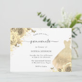 金ゴールドグリッタースパークルドレスフローラキンセアニェラ15日 招待状 (スタンド正面)