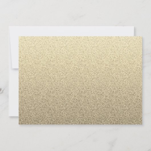 金ゴールドグリッタースパークルドレスフローラスウィート16パーティー 招待状 (裏面)