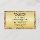 金ゴールドグリッタースパークルフレーム 名刺 (裏面)