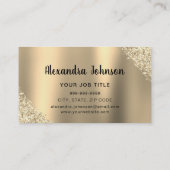 金ゴールドグリッタースパークルヘアメイク 名刺 (裏面)