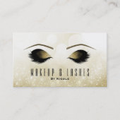 金ゴールドグリッタースパークルメイクアップまつげ美しいスパ 名刺 (正面)