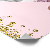 金ゴールドグリッタースパークルユニコーン写真誕生日パーティー ポスター (角)