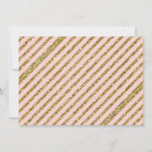 金ゴールドグリッタースパークルユニコーン誕生日パーティー写真 招待状 (裏面)