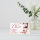 金ゴールドグリッタースパークル赤面ピンクマーブルアートパターン 名刺 (スタンド正面)