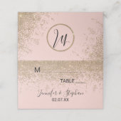 金ゴールドグリッタースパークル赤面ピンク座席表 プレイスカード (外部開封)