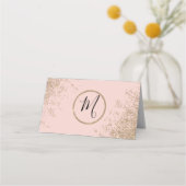 金ゴールドグリッタースパークル赤面ピンク座席表 プレイスカード (裏面)