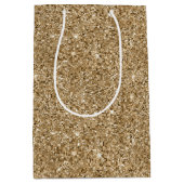 金ゴールドグリッタースパークル ミディアムペーパーバッグ (正面)