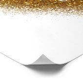 金ゴールドグリッタースピルスウィート16ハートパーティーバナー ポスター (角)