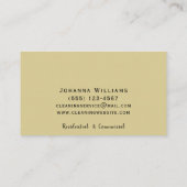 金ゴールドグリッタースプレーボトル高級クリーニングサービス 名刺 (裏面)