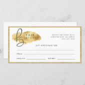 金ゴールドグリッタースワッシュブギーブティックサロンギフト証明書 (正面/裏面)