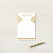 金ゴールドグリッタースワーズ&ストライプ ポストイット (デスク上)