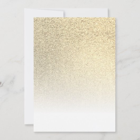 金ゴールドグリッタース食べノードリンクベホリデメリーィーパーティー 招待状 (裏面)