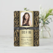 金ゴールドグリッターゼブラ卒業発表 招待状 (スタンド正面)