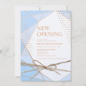 金ゴールドグリッタータイポグラフィレストランニューオープニング 招待状 (正面)